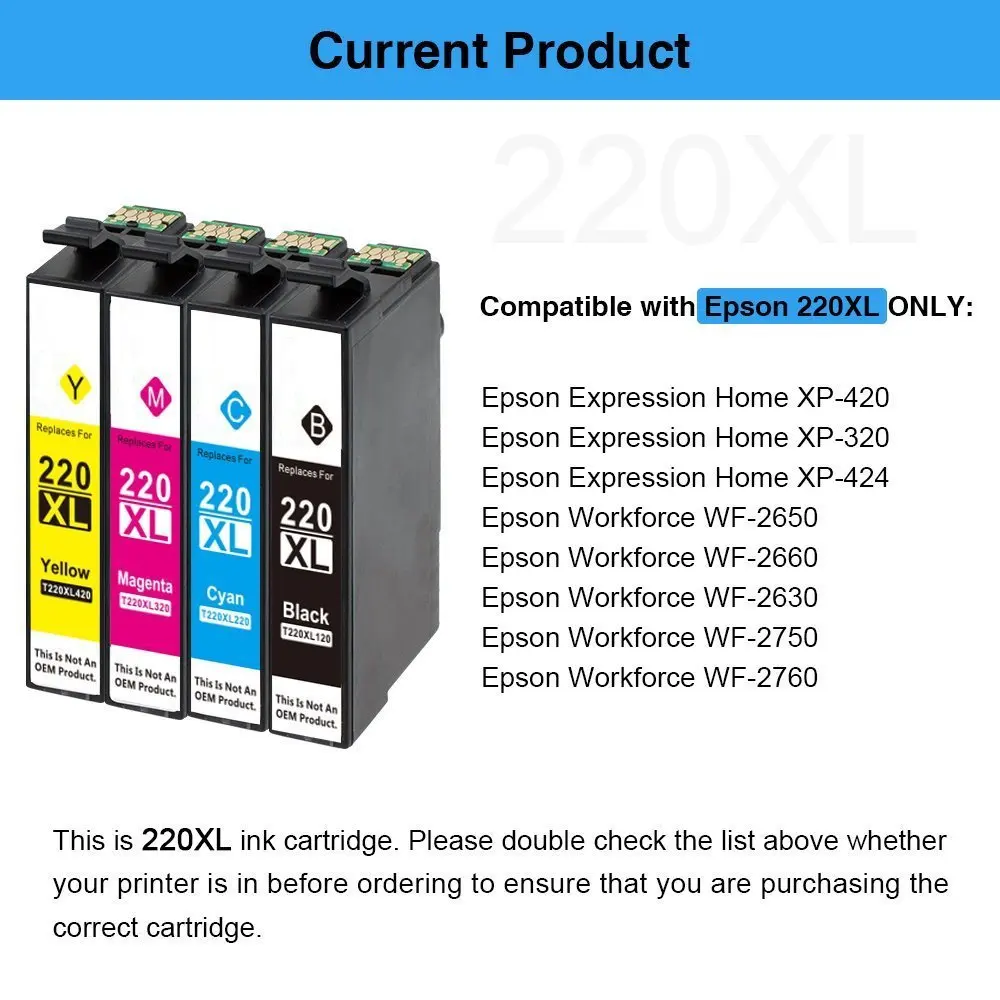 Чернильный картридж совместимый с Epson T220 XL 20 шт. | Компьютеры и офис