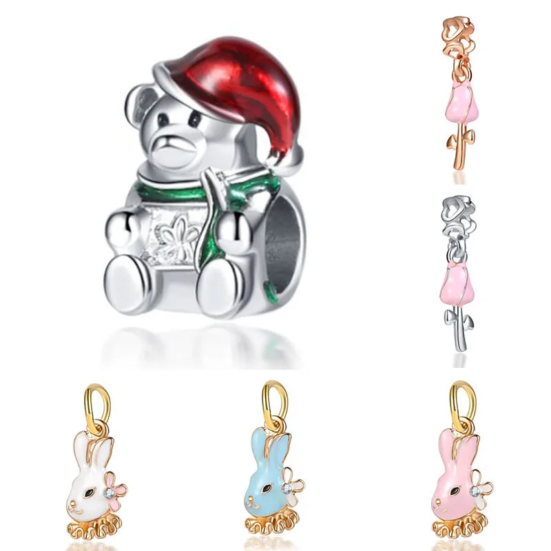 Fit charms plata de ley 925 браслет Ювелирная бижутерия с кристаллом Шарм горка Pendantss Морская звезда бусины в античном стиле DGB458