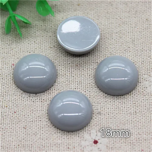 grey 20pcs 20 шт. 18 мм милые круглые/квадратные/Ротанговые шарики из смолы в Корейском стиле, кабошон, аксессуары для рукоделия, украшение для волос, скрапбукинг - Цвет: grey 20pcs