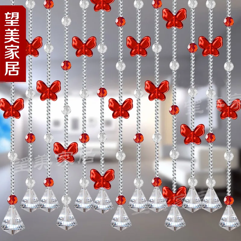 

Новинка 2016, 5 нитей, украшение для дома, занавеска из бисера, стеклянная бусина, занавеска из хрустальных бусин с бабочками на заказ