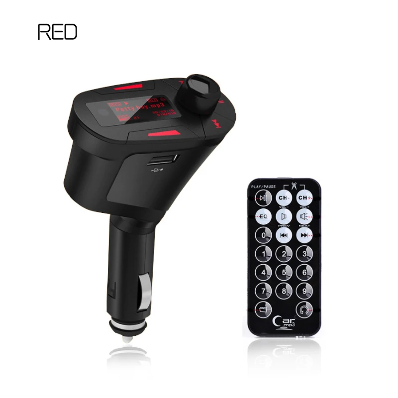 Автомобильный MP3 плеер беспроводная гарнитура FM трансмиттер адаптер радио USB SD MMC