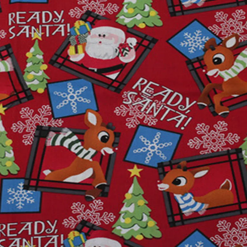 Новое поступление! Симпатичный 100% хлопок красный олень и Санта Клаус