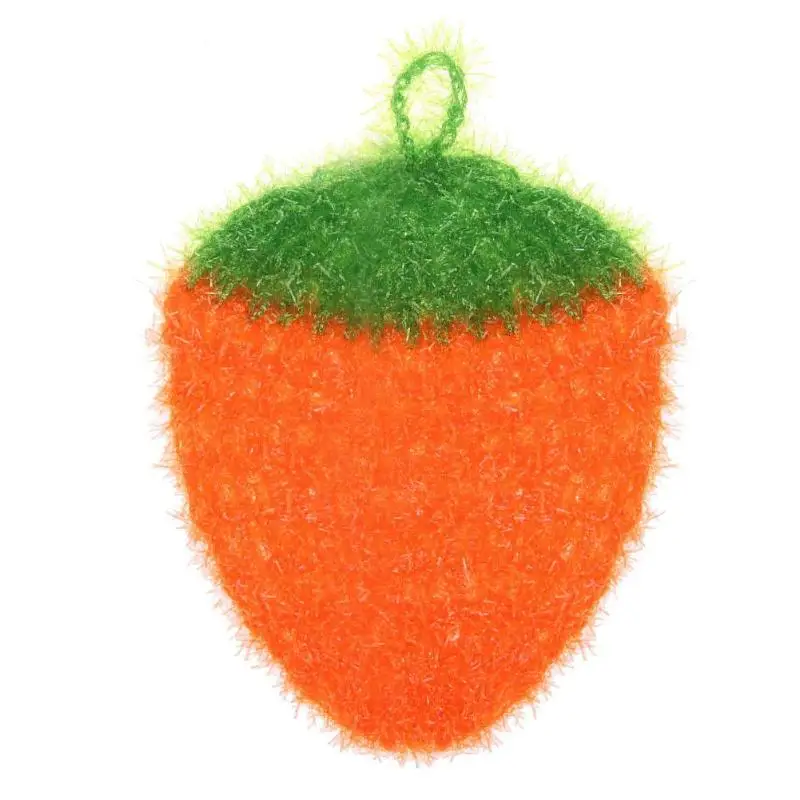 orange 1 шт. каваи клубника для мытья посуды кисти полиэстер посуда из волокна чаша быстросохнущая Чистка тряпка Ткань для протирки салфеток - Цвет: orange