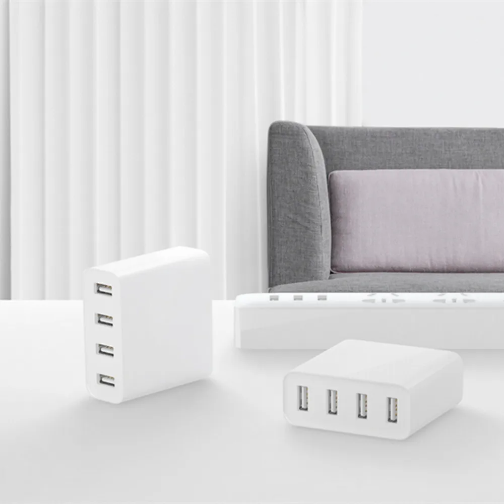 Оригинальное портативное мини зарядное устройство Xiaomi с 4 USB портами от 100 до 240 В