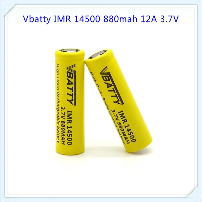 1 шт./лот Vbatty IMR 14500 аккумулятор 880mah 12A 3,7 V литий-ионные аккумуляторы с большой емкостью
