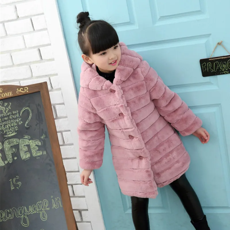 Пальто для девочек Новинка 2016 года детская одежда Длинная шерстяная куртка