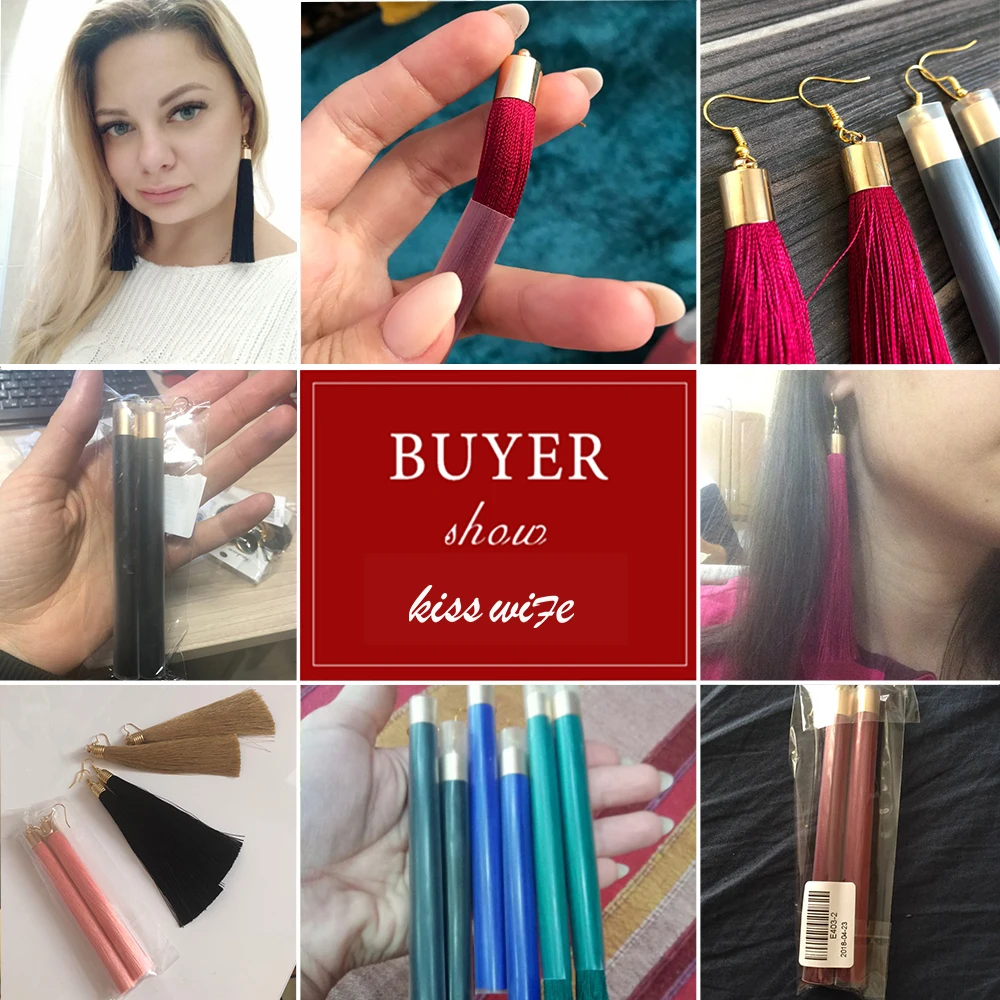 Женские серьги кисточки в стиле ретро 17 цветов|long tassel earrings|tassel earringslong |