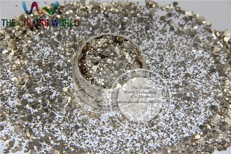 Фотообои разных размеров Платиновые золотые цвета Шестигранная форма блестки