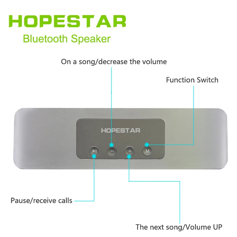 Bluetooth Колонка HOPESTAR H11 с поддержкой USB TF AUX FM и внешним аккумулятором|bluetooth speaker