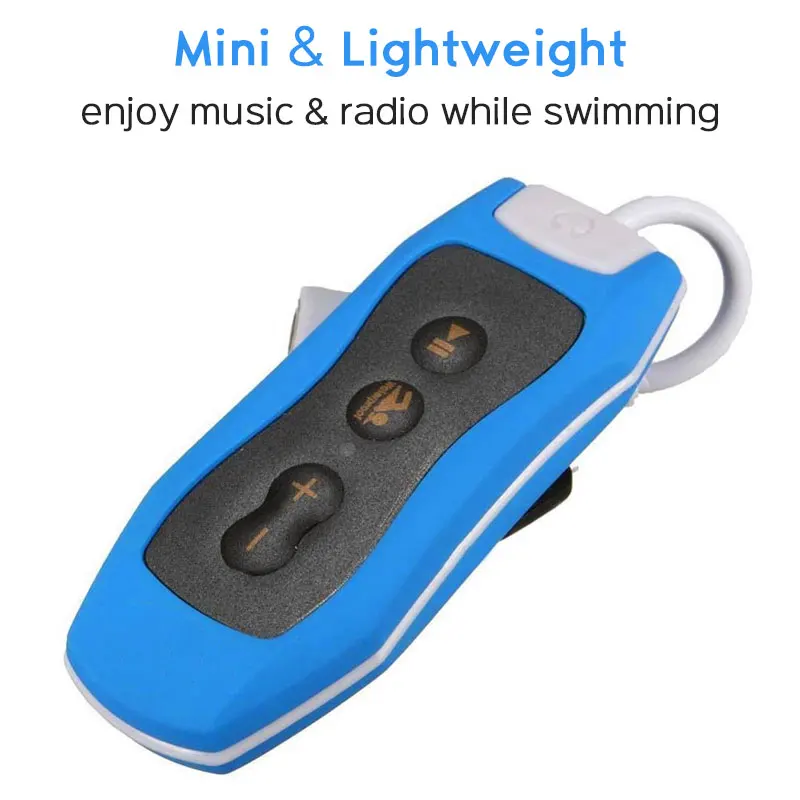 MP3 плеер 4 Гб IPX8 водонепроницаемый плавательный MP3 для летнего дайвинга Спорт на открытом воздухе FM Музыкальный радиоплеер с наушниками