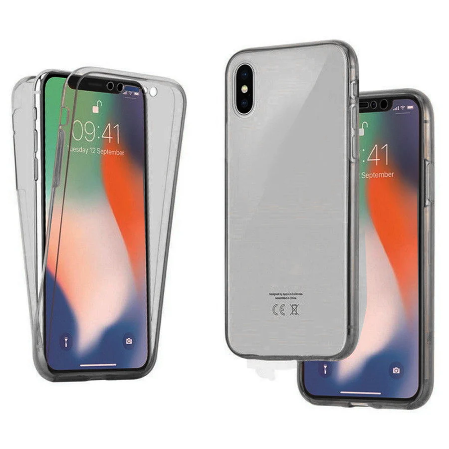Для iPhone XR XS Max X 8 7 6 6s плюс 360 градусов полный корпус мягкий прозрачный передний и