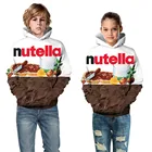 Детские толстовки с 3D-принтом Nutella для мальчиков и девочек, худи с изображением еды, курицы, говядины, лапши, детские пуловеры, одежда, топы на осень-зиму