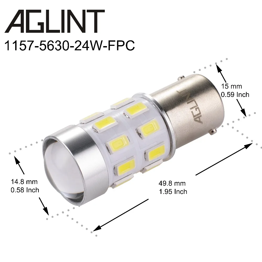 Автомобильный светодиодный фонарь AGLINT 2 шт. 1157 BA15D P21/5 Вт стоп сигнал задний 5730SMD 24 s