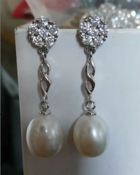 Серьги с белым жемчугом из натурального серебра 2016|2016 new earrings|earring 2016silver pearl earrings |