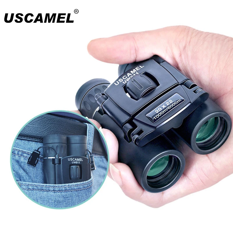 USCAMEL 8x21 HD увеличить мини складные Карманный бинокль Оптика телескопа портативный бинокль открытый наблюдение за птицами, Охота Спортивные