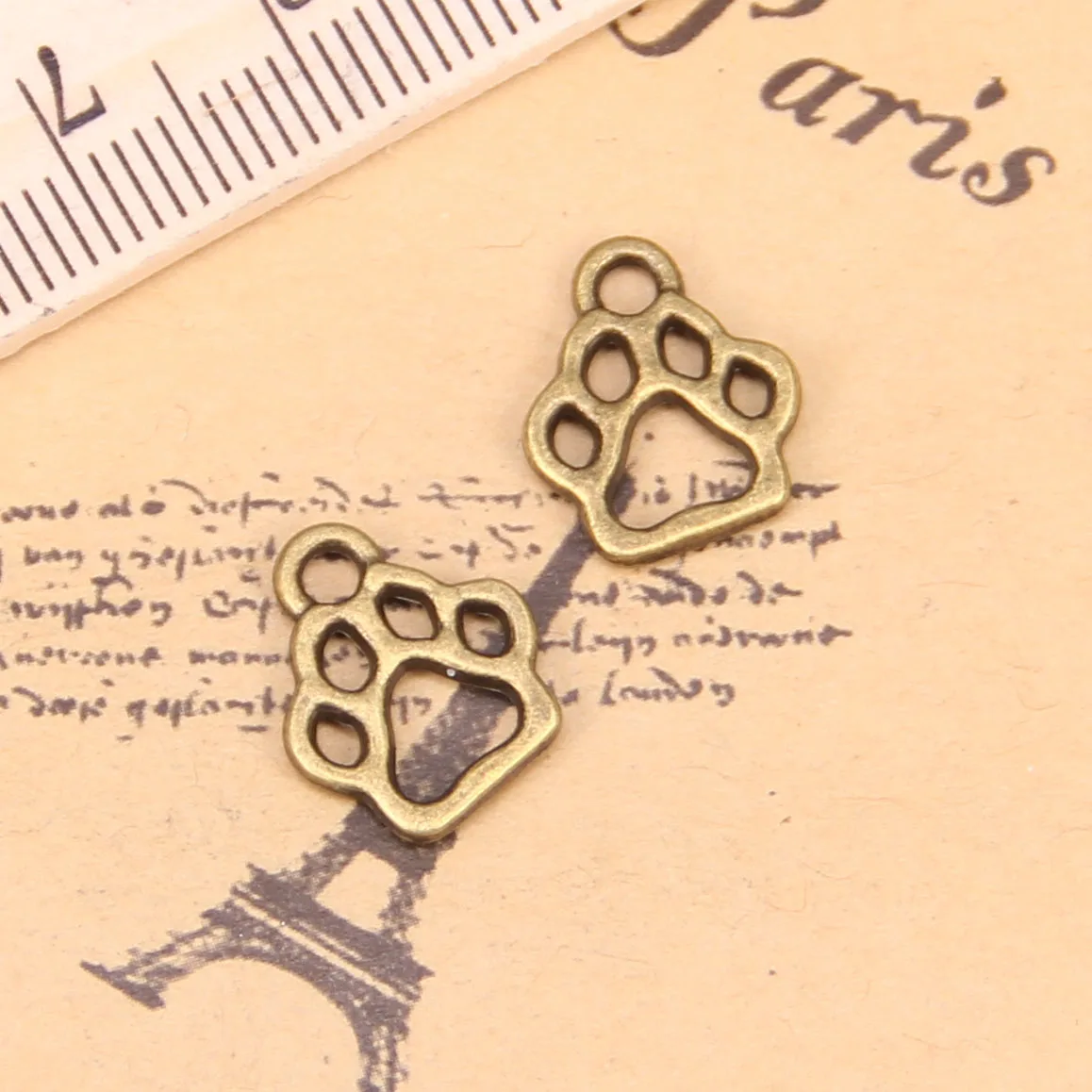 192 шт. Подвески для изготовления ювелирных изделий в форме собачьей лапы 13x11 мм
