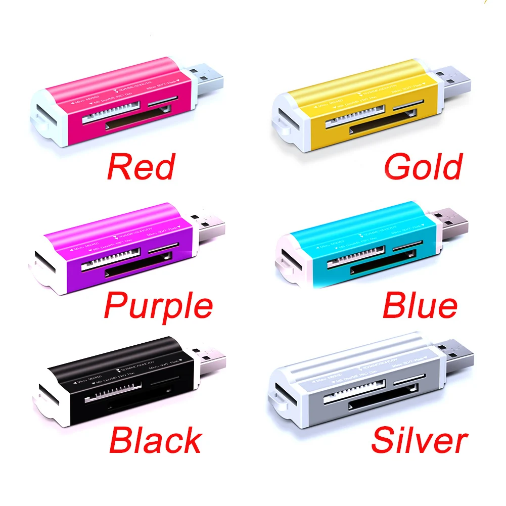 USB 2,0 Портативный Легкий Многофункциональный алюминиевый сплав/TF стабильный высокоскоростной Кардридер Все в 1 адаптер