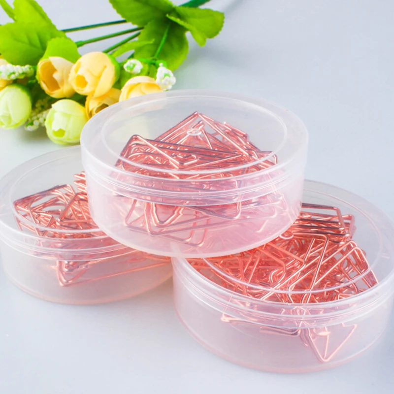 12 шт./лот металлические зажимы для бумаги в форме сердца из розового золота