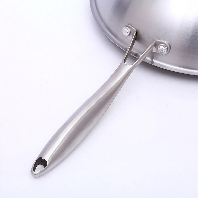 0% 32 см из нержавеющей стали Woks антипригарный No Lampblack без покрытия с крышкой кухонная посуда использование для индукционной плиты газа