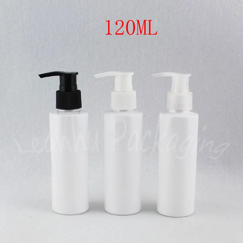 120ML White Flat Shoulder Plastic Bottle , 120CC Shampoo / Lotion Travel Packaging Bottle , Empty Cosmetic Container