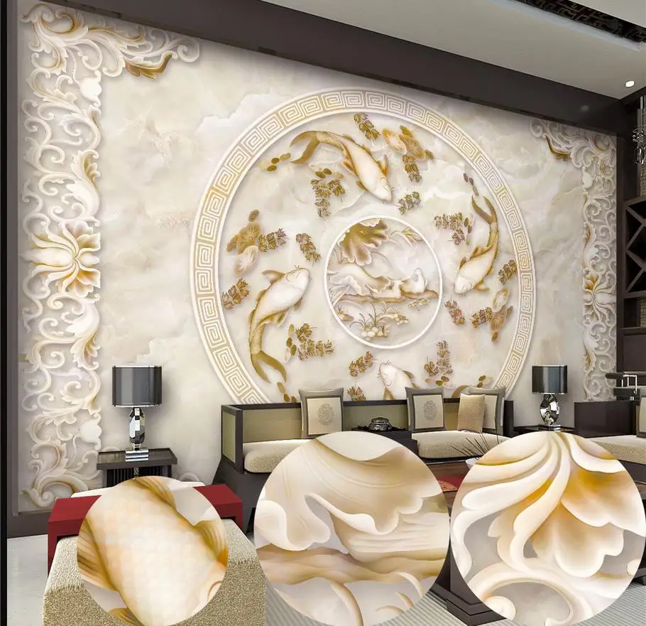 Домашний декор настенные 3d обои Настенные для ТВ-фона мраморные