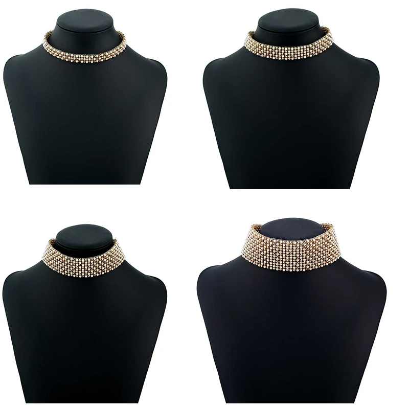2017 новое поступление Трендовое ожерелье-чокер со стразами ожерелье для женщин