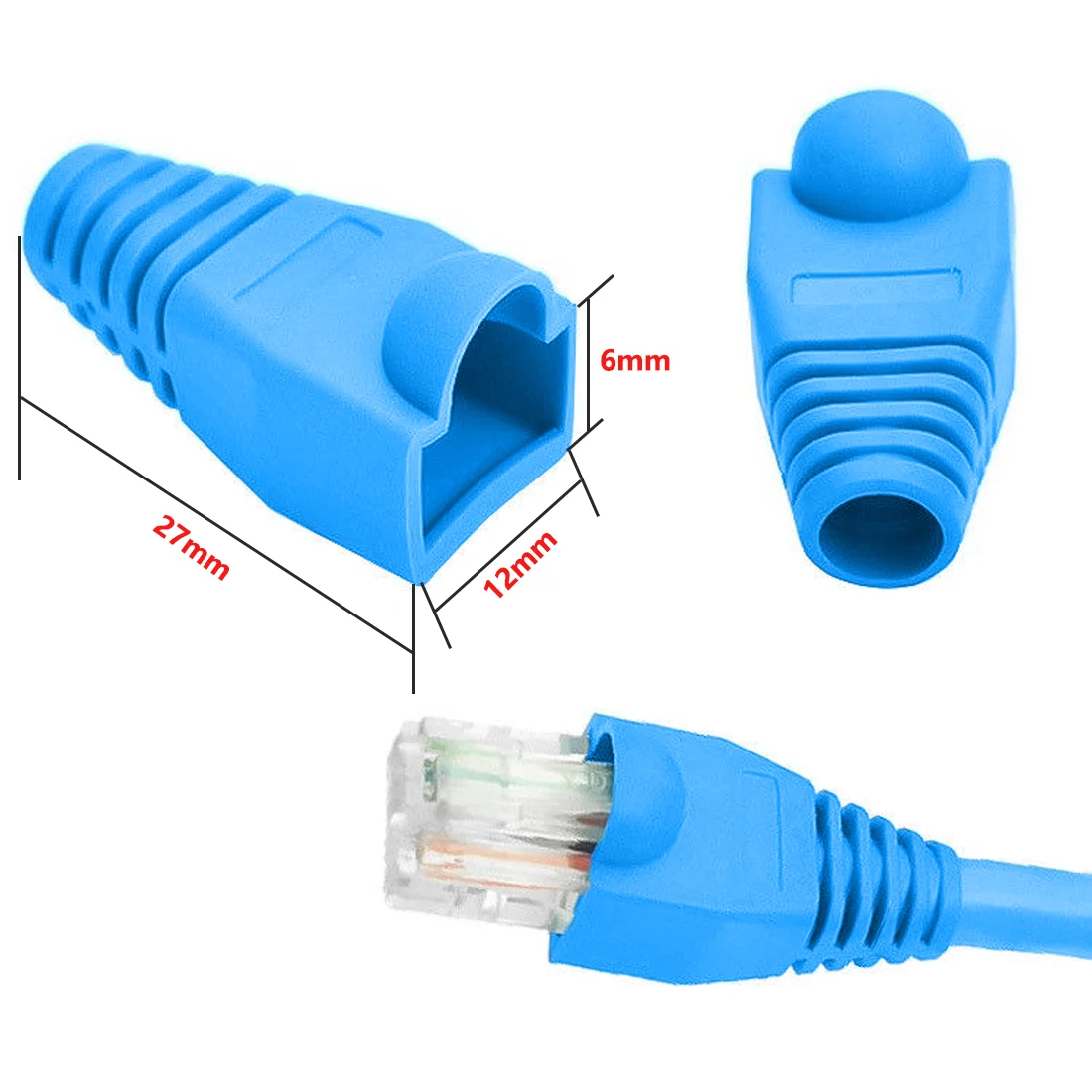 20 шт красочные RJ 45 колпачок адаптера 0 6 мм для сети Ethernet кабельный разъем Вилки RJ45