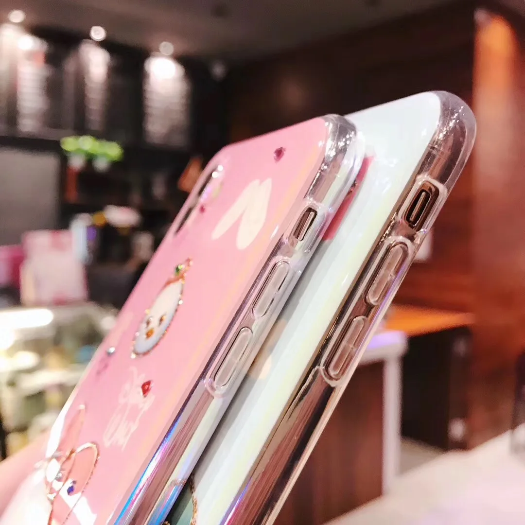 Милый мультфильм синий свет Дональд Дак Дейзи Алмаз чехол для iPhone 6 6s 7 8 plus x xs max xr