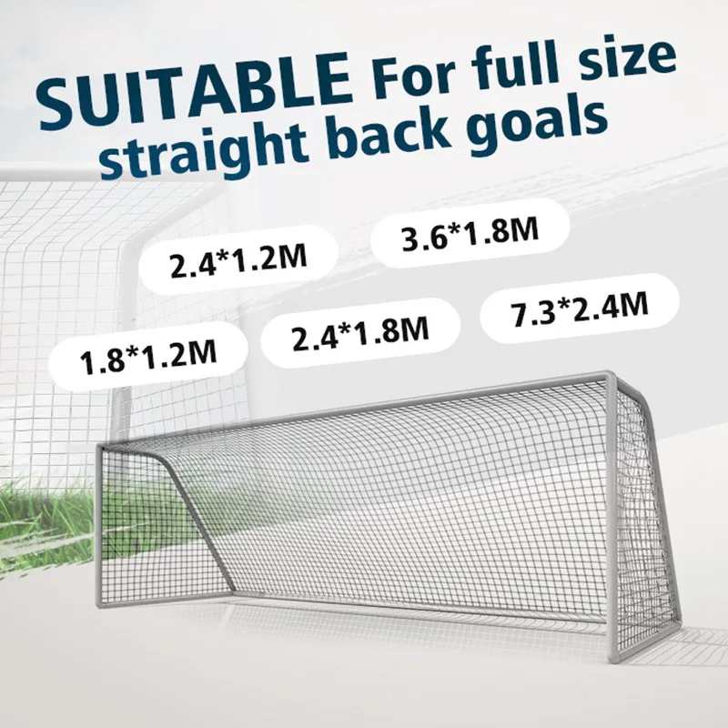 

5 Sizes Soccer Goal Net Football Goal Net Polypropylene Football Net for Soccer Goal Post Junior Adult Kids Sports Training