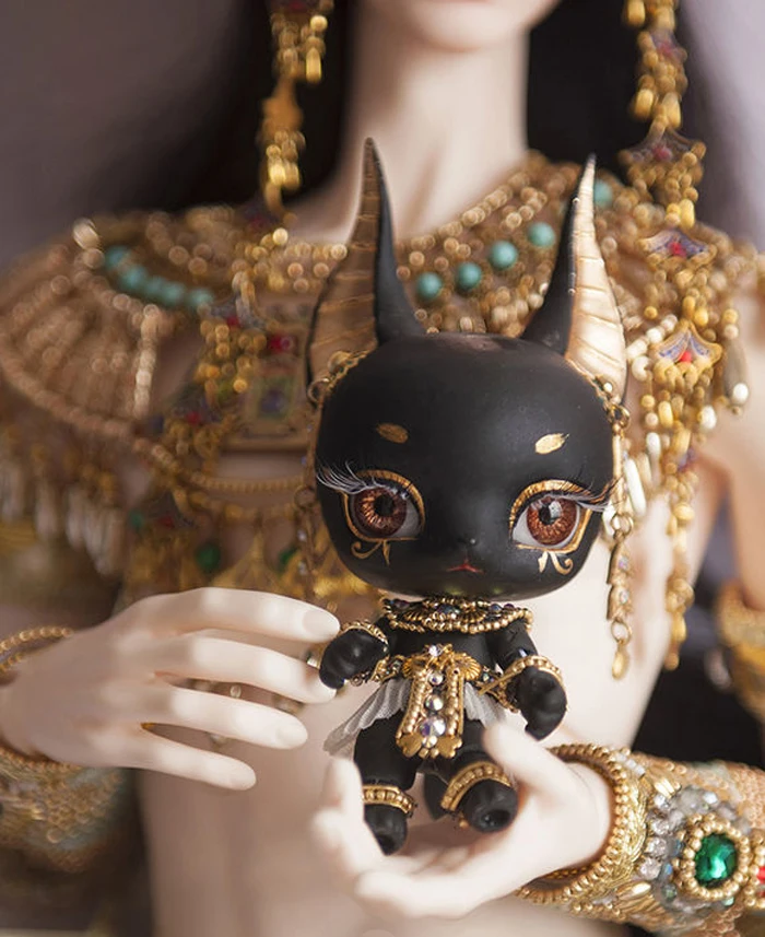 Фэнтезийные фигурки из смолы HeHeBJD 1/12 Anubis маленькие куклы bjd в форме ладони подарки