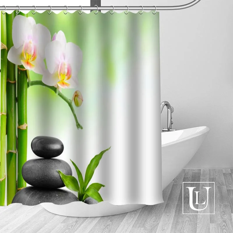 

Custom Zen Stone Curtain Fabric Modern Shower Curtain bathroom beautiful Curtains Bath decor Polyester Cloth Waterproof