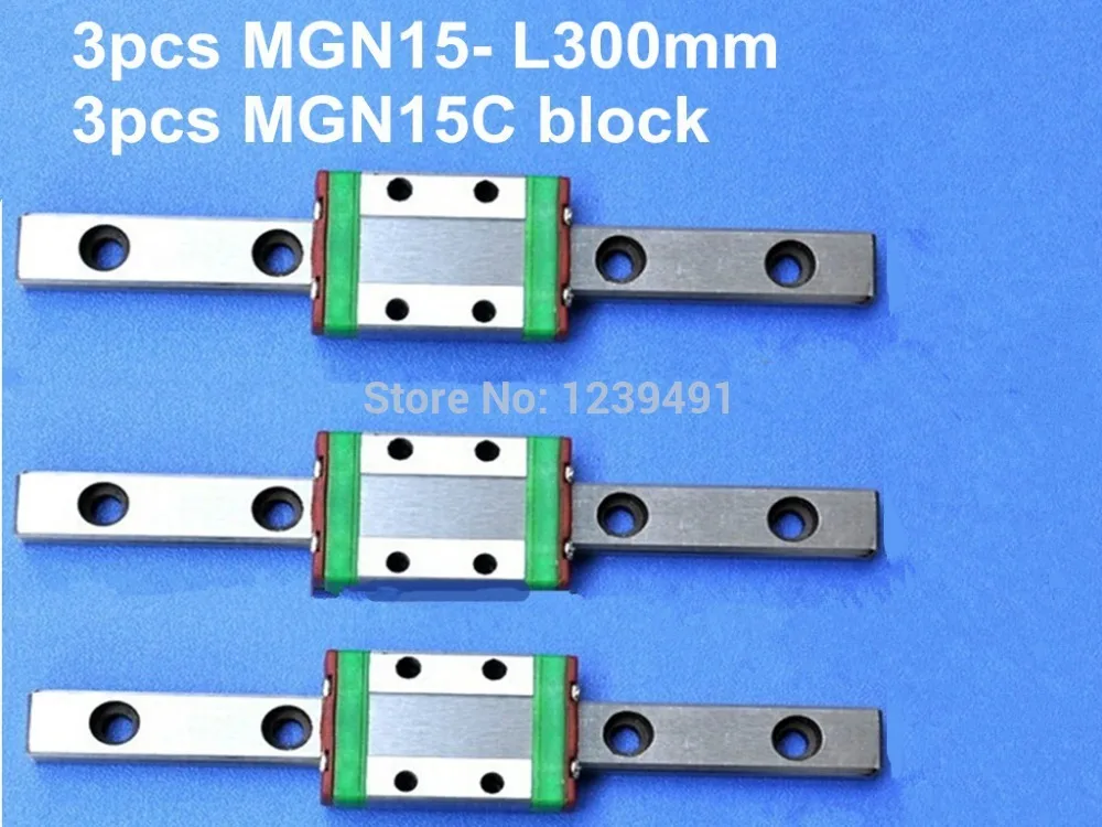 

3pcs MGN15 L300mm linear rail + 3pcs MGN15C carriage