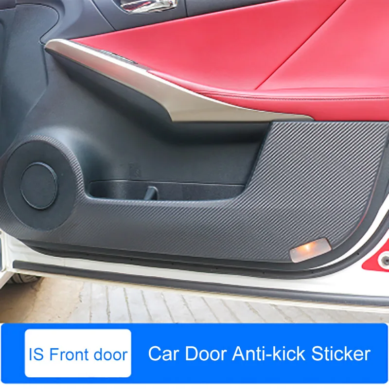 Front and Rear 4Pcs QHCP углеродное волокно автомобиля Передняя Задняя дверь анти kick стикер анти-kick анти-Грязная пленка крышка Защита подходит для Lexus IS250 200T 300 - Название цвета: Front and Rear 4Pcs