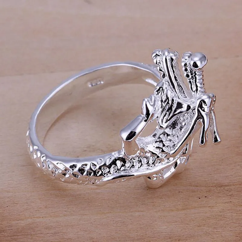 Ring Silver Plated sterling-silver-jewelry ring factory prices Dragon Head Ring-Opened /YSMHPMRS GDNMFLXS | Украшения и