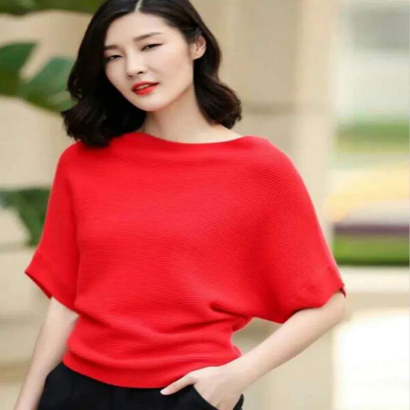 Женский модный свитер свободный шерстяной воротник полосатый толстый головной