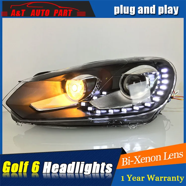 Фары для vw golf MK6 2009 2013 Стайлинг автомобиля 6 DRL светодиодный биксеноновый объектив