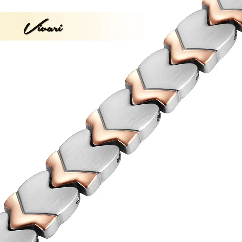 Женский классический браслет Vivari из нержавеющей стали 2 тона золотого и