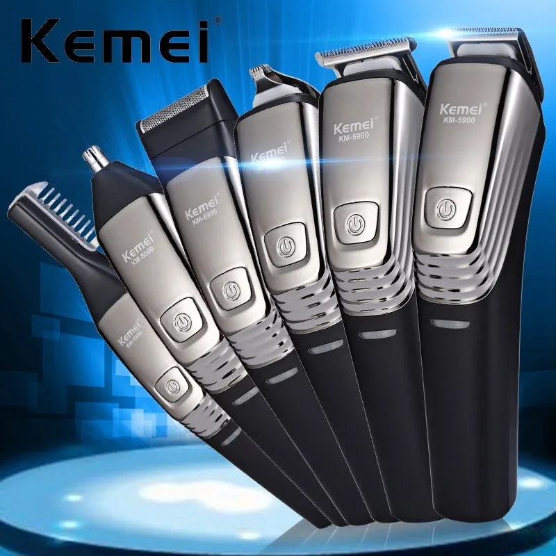 Kemei 6 в 1 перезаряжаемый триммер для волос титановая машинка стрижки