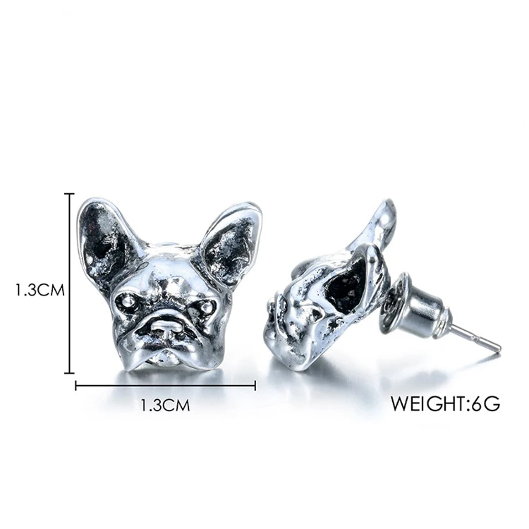 2017 Sell Hot Fashion style Gold-color Silver plated Bulldog animal Stud Earrings high quality jewelry for women | Украшения и