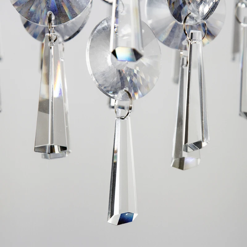 Роскошный хрустальный потолочный светильник для гостиной абажур из нержавеющей