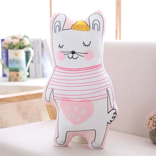 Милая мультяшная подушка для животных плюшевая лиса, корова, кошка, Медведь Аниме Плюшевые игрушки Дети милые Kawaii кукла подарок мягкая подушка - Цвет: 4
