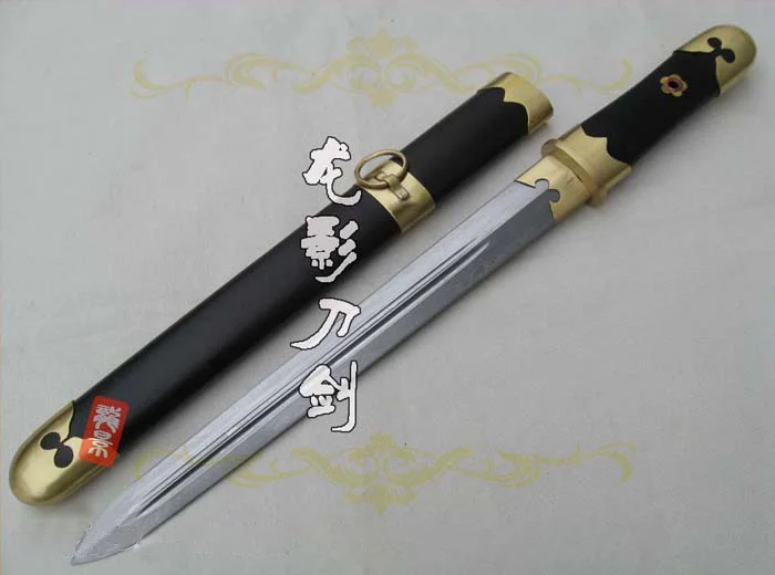S4947 матовый черный деревянный китайский классический короткий нож с Дамасским