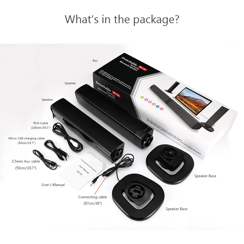XGODY 2 в 1 Саундбар Bluetooth динамик Aux USB TF карта плеер звуковая панель для домашнего