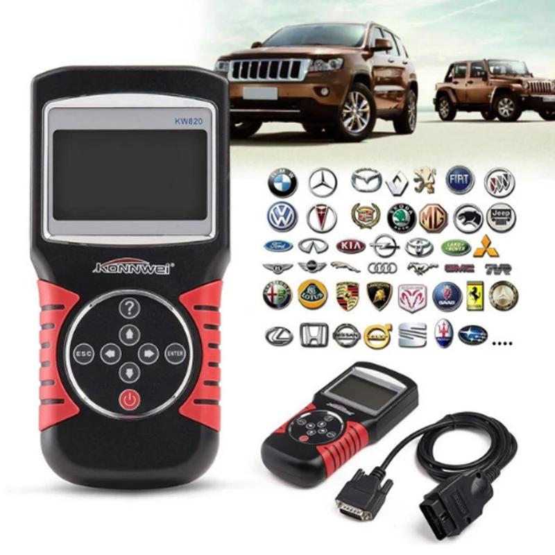 Автомобильный сканер KONNWEI KW820 EOBD OBD2 OBDII диагностический инструмент считыватель