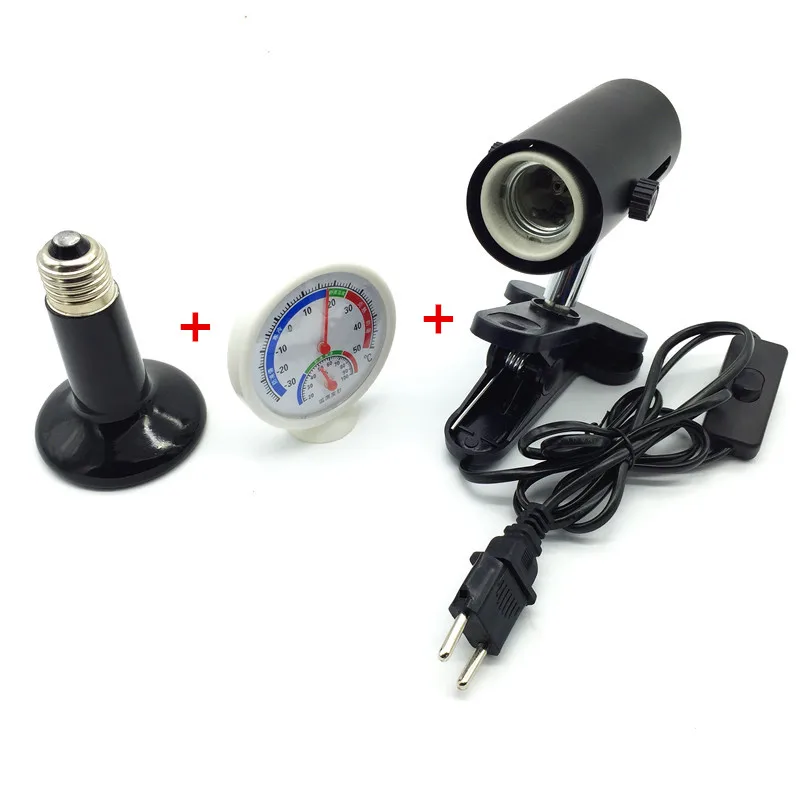 

1 set Ceramic lamp 25W 50W 75W 100W 150W 200W thermometer Hygrometer Ceramic lamp holder Animal Reptile insulation equipment