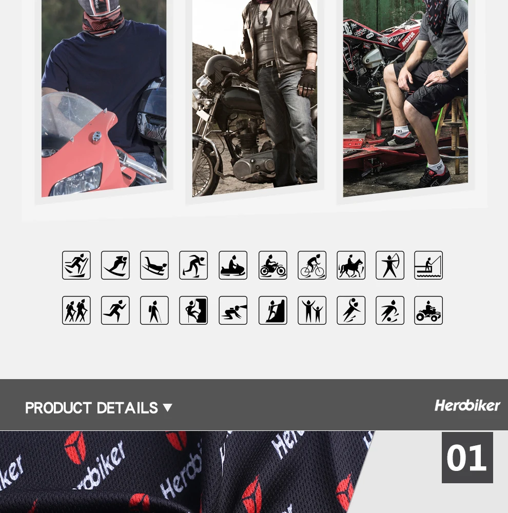 HEROBIKER мотоциклетная маска Балаклава маска для лица мото маска летний Тактический шлем Лыжный Велоспорт мотоциклетная Маска Тушь мото