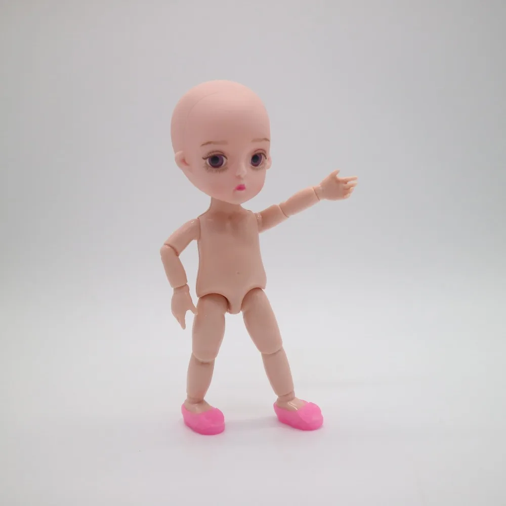 Маленькая кукла принцессы 1/8 Милая bjd 1/8 шарнирное тело 3D глаз пластиковая кукла подходит для 1 \ 8 парик лицо может DIY окружность головы 14 см