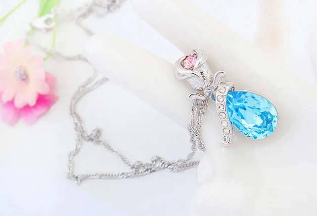 Austria new supply Rose crystal necklace wholesale rush rose | Украшения и аксессуары