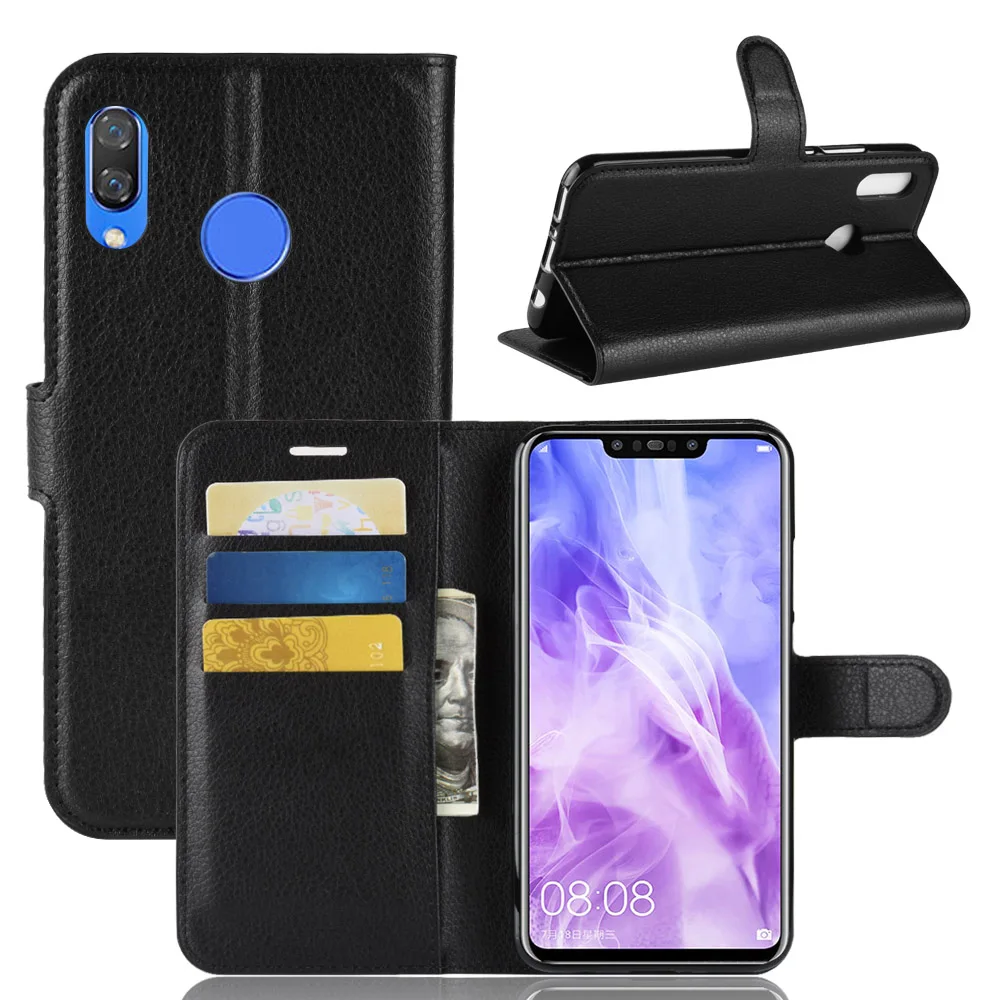 Новый роскошный кожаный чехол для Huawei Nova 3 винтажный Чехол кошелек с зернистой