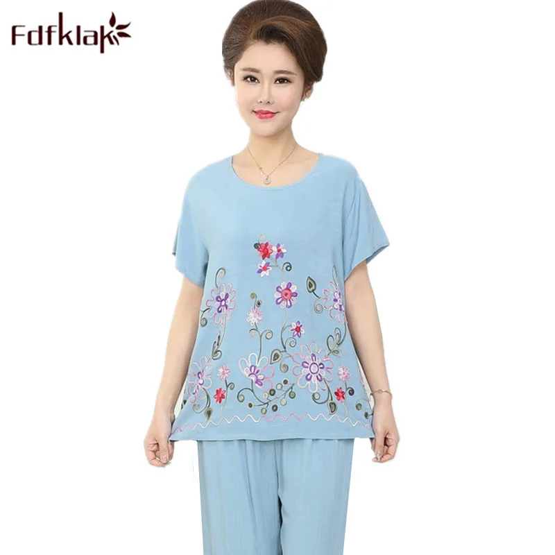 Женская пижама с принтом Fdfklak повседневная домашняя большого размера размер XXL